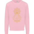 Mandala Buddha Art Kids Sweatshirt Jumper Light Pink