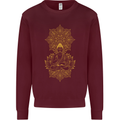 Mandala Buddha Art Kids Sweatshirt Jumper Maroon