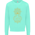 Mandala Buddha Art Kids Sweatshirt Jumper Peppermint