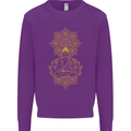 Mandala Buddha Art Kids Sweatshirt Jumper Purple