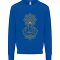 Mandala Buddha Art Kids Sweatshirt Jumper Royal Blue