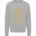 Mandala Buddha Art Kids Sweatshirt Jumper Sports Grey