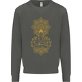 Mandala Buddha Art Kids Sweatshirt Jumper Storm Grey