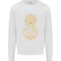 Mandala Buddha Art Kids Sweatshirt Jumper White
