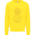 Mandala Buddha Art Kids Sweatshirt Jumper Yellow