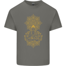 Mandala Buddha Art Kids T-Shirt Childrens Charcoal