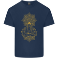 Mandala Buddha Art Kids T-Shirt Childrens Navy Blue