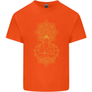 Mandala Buddha Art Kids T-Shirt Childrens Orange
