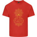 Mandala Buddha Art Kids T-Shirt Childrens Red
