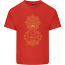 Mandala Buddha Art Kids T-Shirt Childrens Red