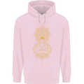 Mandala Buddha Art Mens 80% Cotton Hoodie Light Pink