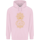 Mandala Buddha Art Mens 80% Cotton Hoodie Light Pink