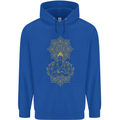 Mandala Buddha Art Mens 80% Cotton Hoodie Royal Blue