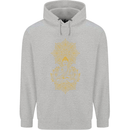 Mandala Buddha Art Mens 80% Cotton Hoodie Sports Grey