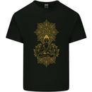 Mandala Buddha Art Mens Cotton T-Shirt Tee Top Black