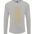 Mandala Buddha Art Mens Long Sleeve T-Shirt Sports Grey