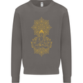 Mandala Buddha Art Mens Sweatshirt Jumper Charcoal