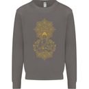 Mandala Buddha Art Mens Sweatshirt Jumper Charcoal