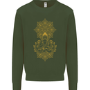 Mandala Buddha Art Mens Sweatshirt Jumper Forest Green