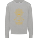 Mandala Buddha Art Mens Sweatshirt Jumper Sports Grey