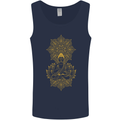 Mandala Buddha Art Mens Vest Tank Top Navy Blue