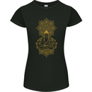 Mandala Buddha Art Womens Petite Cut T-Shirt Black