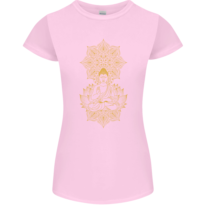 Mandala Buddha Art Womens Petite Cut T-Shirt Light Pink