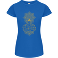 Mandala Buddha Art Womens Petite Cut T-Shirt Royal Blue