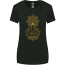 Mandala Buddha Art Womens Wider Cut T-Shirt Black