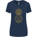 Mandala Buddha Art Womens Wider Cut T-Shirt Navy Blue