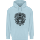 Mandala Lion Childrens Kids Hoodie Light Blue