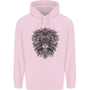 Mandala Lion Childrens Kids Hoodie Light Pink