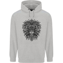 Mandala Lion Childrens Kids Hoodie Sports Grey