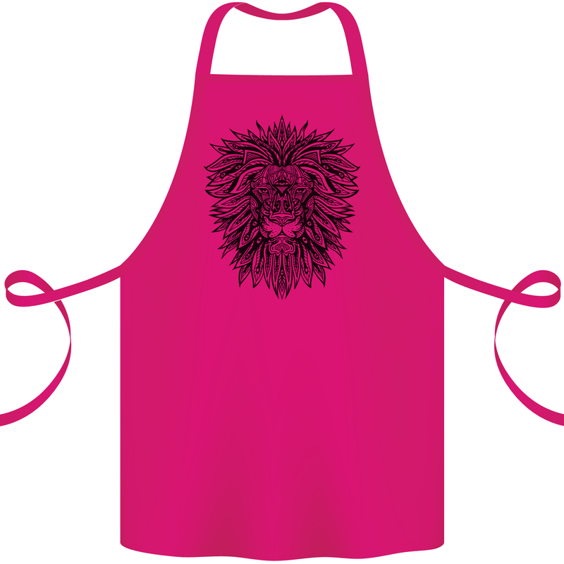 Mandala Lion Cotton Apron 100% Organic Pink