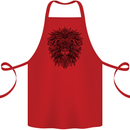 Mandala Lion Cotton Apron 100% Organic Red