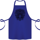 Mandala Lion Cotton Apron 100% Organic Royal Blue