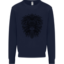 Mandala Lion Kids Sweatshirt Jumper Navy Blue