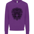 Mandala Lion Kids Sweatshirt Jumper Purple