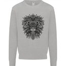 Mandala Lion Kids Sweatshirt Jumper Sports Grey