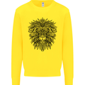 Mandala Lion Kids Sweatshirt Jumper Yellow