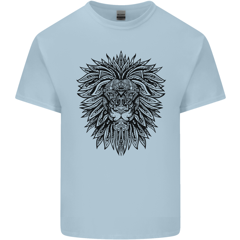 Mandala Lion Kids T-Shirt Childrens Light Blue