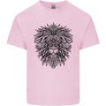 Mandala Lion Kids T-Shirt Childrens Light Pink