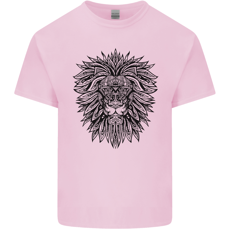 Mandala Lion Kids T-Shirt Childrens Light Pink