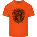 Mandala Lion Kids T-Shirt Childrens Orange