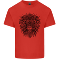 Mandala Lion Kids T-Shirt Childrens Red