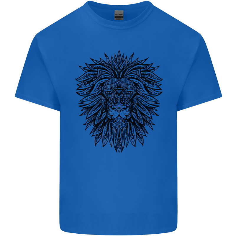 Mandala Lion Kids T-Shirt Childrens Royal Blue