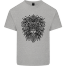 Mandala Lion Kids T-Shirt Childrens Sports Grey
