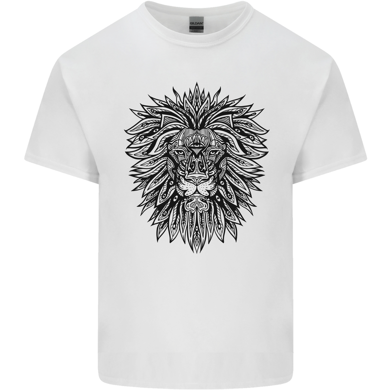 Mandala Lion Kids T-Shirt Childrens White