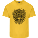 Mandala Lion Kids T-Shirt Childrens Yellow