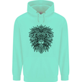 Mandala Lion Mens 80% Cotton Hoodie Peppermint